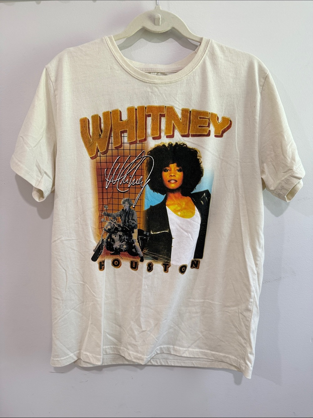 Whitney Houston Graphic Short Sleeve Tee - Cream